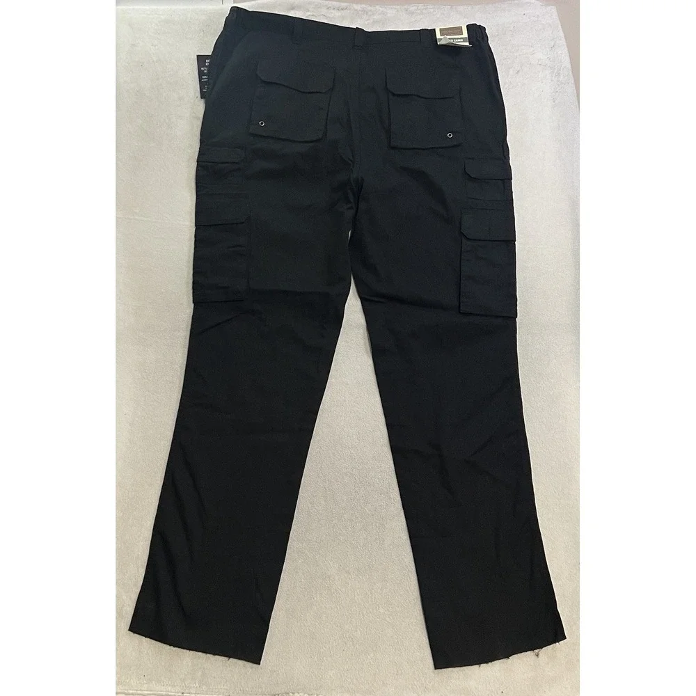 Boulder Creek Tall Cargo Pants Men's 48x40 Black Elastic Waist (Fits 48x39)